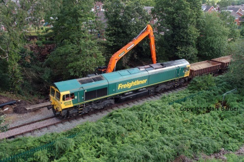 66 549 on Halton Branch between Frodsham Jn and Halton Jn on 3rd Sept 2015